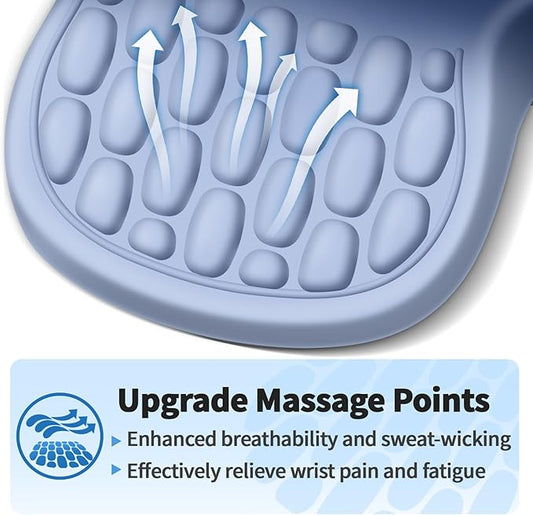 Ergonomic Mouse Pad with Wrist Rest Support, Mousepad with Comfortable Memory Foam Wrist Rest and Non-Slip PU Base for Pain Relief, Computer, Laptop, Office, Home (Gradient Blue)