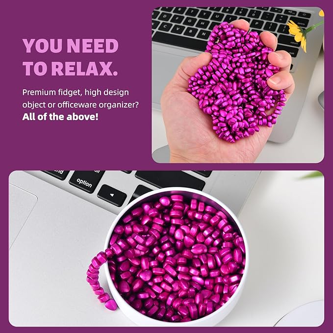 Fidget Toys Adults,Rose Red 300+ Smooth Ferrite Rocks,Executive Desk Toy|Stress Relief Sensory Toy|Fidgets Toys|Adults Gifts, Holiday Stocking Stuffer