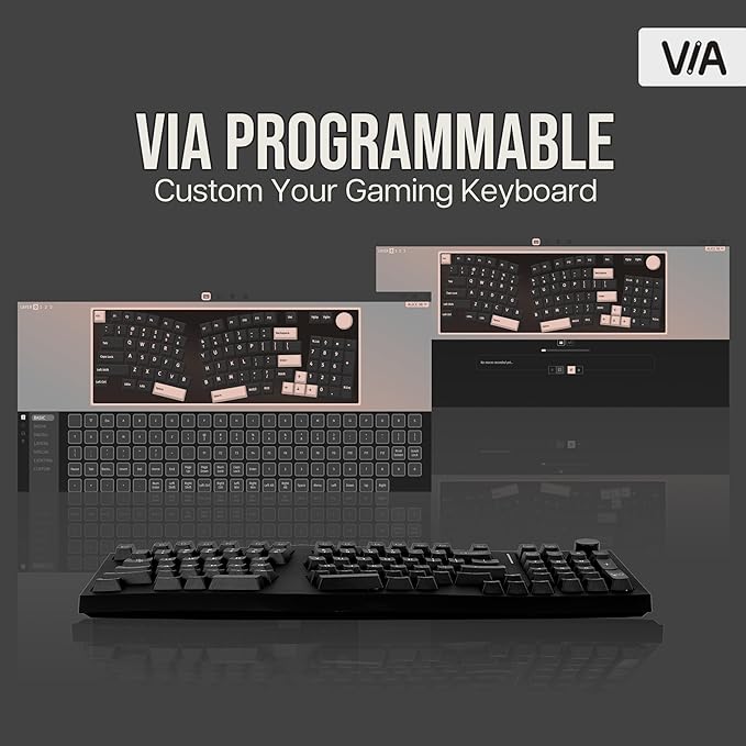 Feker Alice98 Ergonomic 98 Keys Custom Mechanical Keyboard, VIA Programmable, USB-C Wired Gaming Keyboard, Hot Swappable, 5 Layer Paddings, Control Knob, NKRO, RGB for Win/Mac (Black)