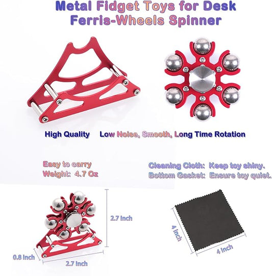 Desk-Fidget-Toys for Ferris-Wheels-Spinner: Metal Kinetic-Spinner 4mins, Cool-Gadgets for Kid Children Teen Adult EDC-Toy, ADHD Tools Cool-Stuff Stress Relief for Office Home School Christmas