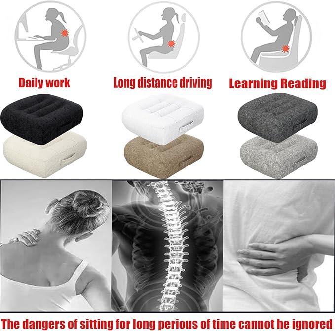 Super Thicken Car Seat Cushion for Adults-Car Booster Seat for Short Drivers-Increase The Field of View by 12cm/4.7in,Plush shell, breathable,with handle,easy to carry,for Cars,Office,Home（Dark Gray）