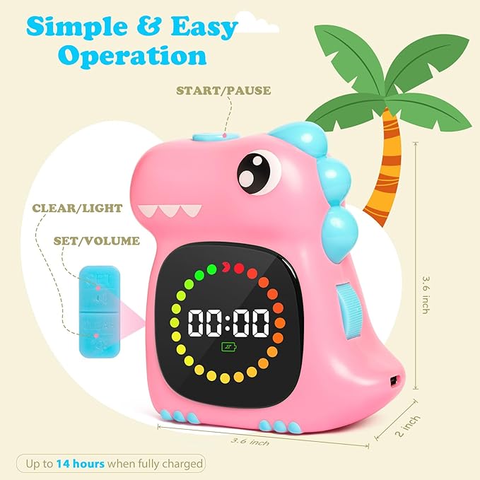 Doli Yearning Visual Timer for Kids, 99 Minute Digital Cute Kids Visual Timer Classroom Timer for Home School Study Teaching Time Management