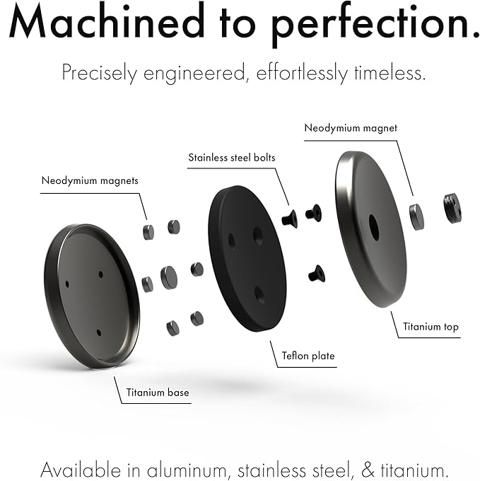 ONO Slider - Handheld Fidget Toy for Adults | Help Relieve Stress, Anxiety, Tension | Promotes Focus, Clarity | Compact, Portable Design (Natural - Titanium)