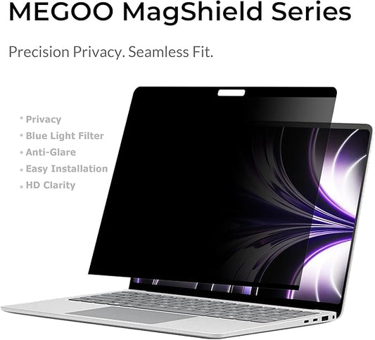 Megoo Privacy Screen for Macbook Pro 13 Inch (2016-2022, M1, M2) / Macbook Air 13 in (2018-2021, M1), Blue Light Filter, Matte Finish, Anti-Glare Eye Protection – Premium Business Protection