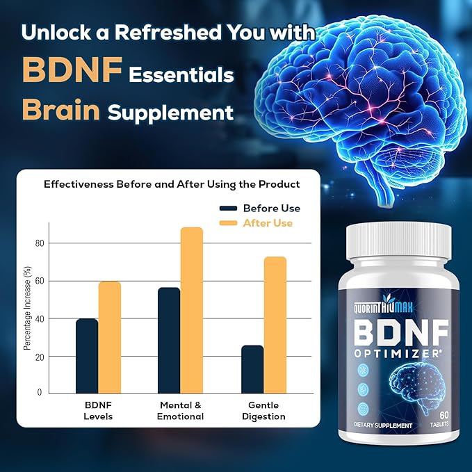 Nootropic Brain Supplement for Memory and Focus – BDNF Optimizer – Cognitive, Mental Clarity & Mood – High Absorption – Organic Lion's Mane, L-Theanine, Ginkgo Biloba & Alpha GPC–60 Tablets (2 Bottle)