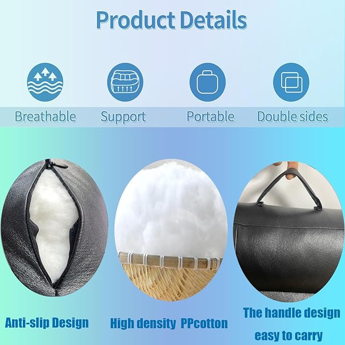 Adult Booster Seat for Car/Portable Booster Seat for Driver/Breathable Non-Slip Seat Cushions with Practical Handle for The Car, Office, Wheelchair, Broader Vision, 17.7"x15.7"x4.7"（Beige）