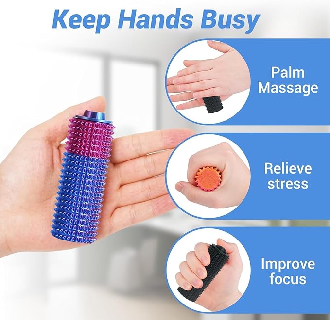 Little Ouchies Fidget Toy, Spike Roller Toy, Adults Pain stim Fidget Toy, Sensory Toy for Anxiety Relief Skin Picking, Press and Rotate Adults Spiky Sensory Toys, Portable ADHD Toys, Novelty Gifts