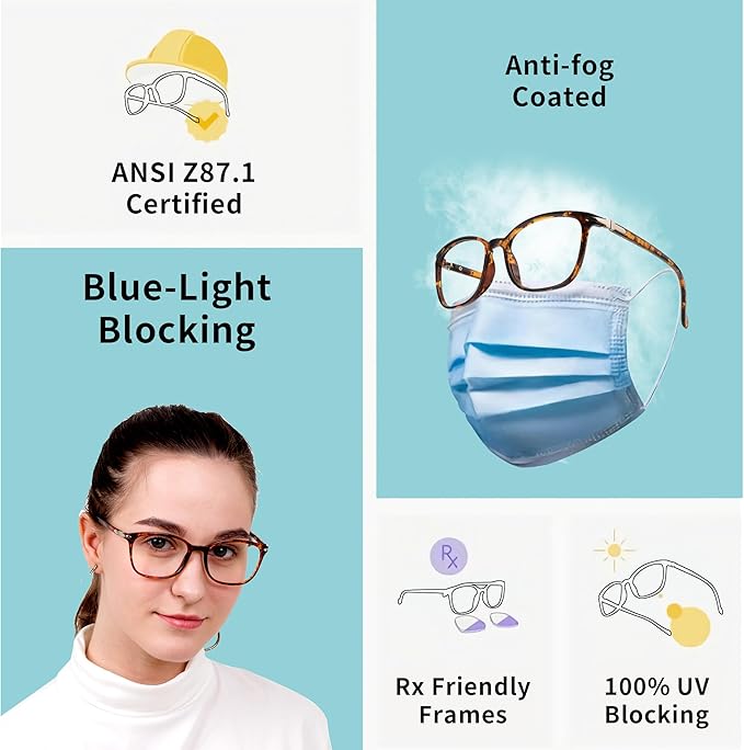 LifeArt Blue Light Blocking Glasses, Anti Eyestrain, Computer Reading Glasses,TV Glasses for Men and Women