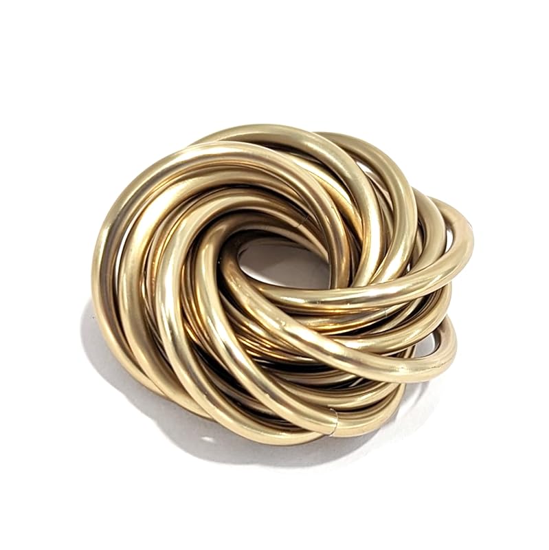 Möbii Fidget Ball (Solid Color): Quiet Mobius ADHD Anxiety Stim Stress Relief Toy Tool for Home Travel Office or Desk (Medium, Half, Champagne)