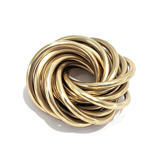 Möbii Fidget Ball (Solid Color): Quiet Mobius ADHD Anxiety Stim Stress Relief Toy Tool for Home Travel Office or Desk (Medium, Half, Champagne)