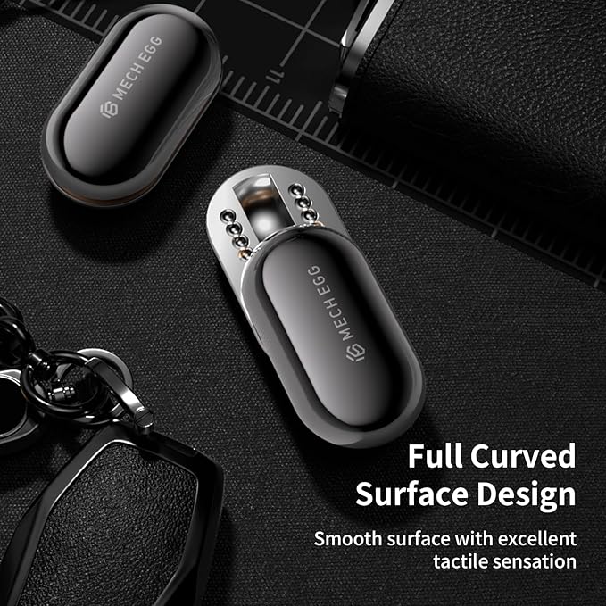 Mech Egg Fidget Slider Metal Fidget Toys EDC Clicky Slider Fidget Egg Sensory for Office Executive Desk Adults Relieve Stress ADHD/Autism (Silver)