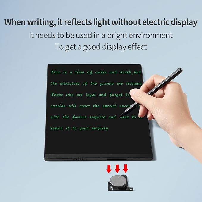 LCD Writing Tablet, 9.5in Double Display Erasable Reusable Electronic Drawing Pads