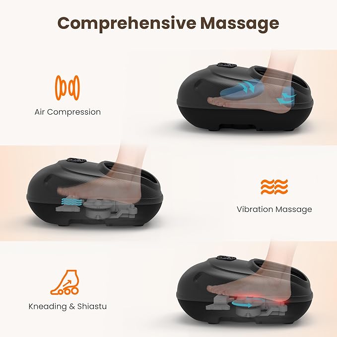 CILI Foot Massager with Heat, 2025 Shiatsu Feet Massage Machine for Plantar Fasciitis Neuropathy Pain Relief, Remote Control Heated Foot Warmer Massager Size 13, Gifts/Presents for Mom, Dad