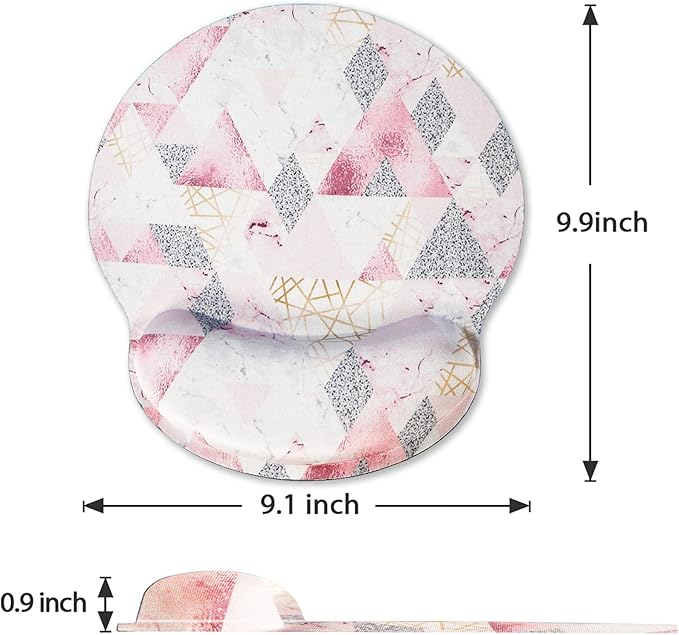 ToLuLu Mouse Pad Wrist Rest Support, Gel Mouse Pads with Non Slip Rubber Base Memory Foam Mousepad, Mouse Wrist Rest Pad for Laptop Computer Home Office Working Gaming Pain Relief, Pink Triangle