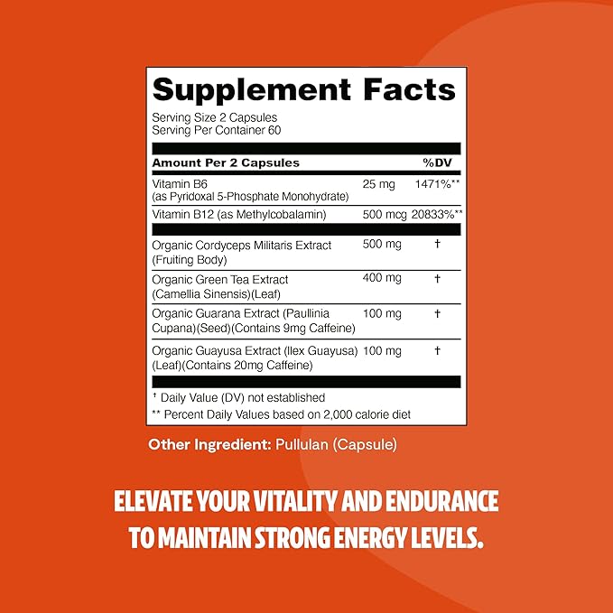 FreshCap 5-in-1 Energy Supplements, Energy Supplements for Women and Men, Energy Boosters for Fatigue, Energy Support, Cordyceps Extract, Ayurveda Cordyceps Mushroom Blend Capsules (120 Capsules)