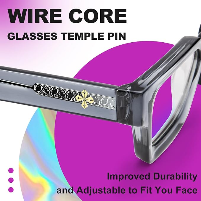 VISOONE Blue Light Blocking Glasses with TR90 Rectangle Frame and Chic Preppy Look for Women Men RIVER