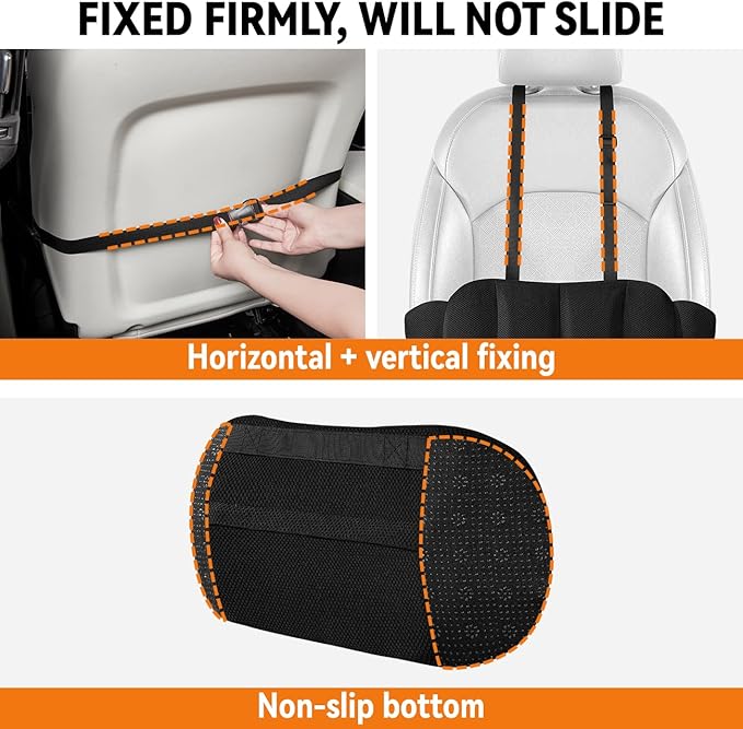 Lumbar Support Pillow for Car,Back Support for Car Seat Cushion,Adjustable Straps Securely Fixed Car Lumbar Support Pillow for Office Chair (Gray)