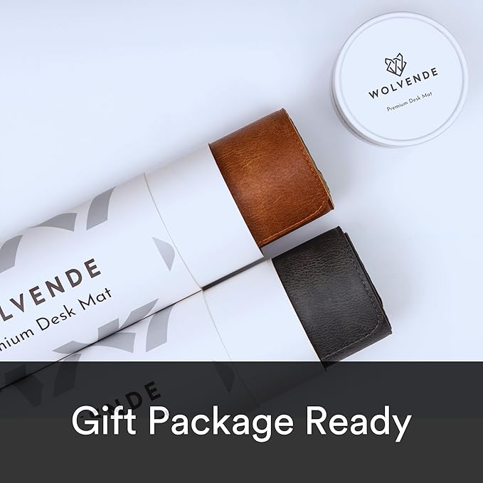 Premium Distressed Faux Vegan Leather Desk Mat | Multifunctional Desk Pad for Home Office | (Black/Grey, 15.75" x 36")