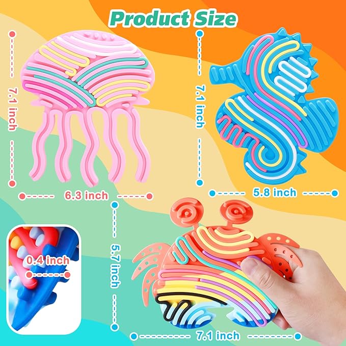 1Pcs Crabs Sensory Activity Board, Fidget Sensory Toys for Kids Adults, Duble Sided Design Busy Board for Fine Motor Skill, Calm Down Fidget Toy for Stress Relief, Calming, Focus, ADHD and Autism