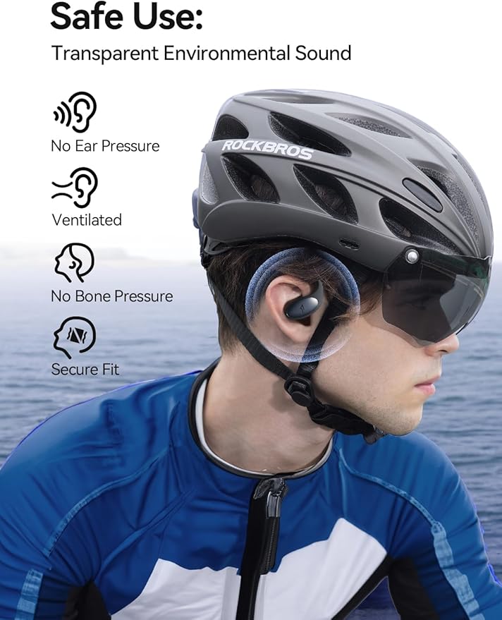 1MORE S51 Open Ear Headphones - Lightweight Secure Fit, Open Ear Earbuds Wireless Bluetooth, 40H Playtime, Bass More+, IPX5 Waterproof, Clear Calls, Game Mode