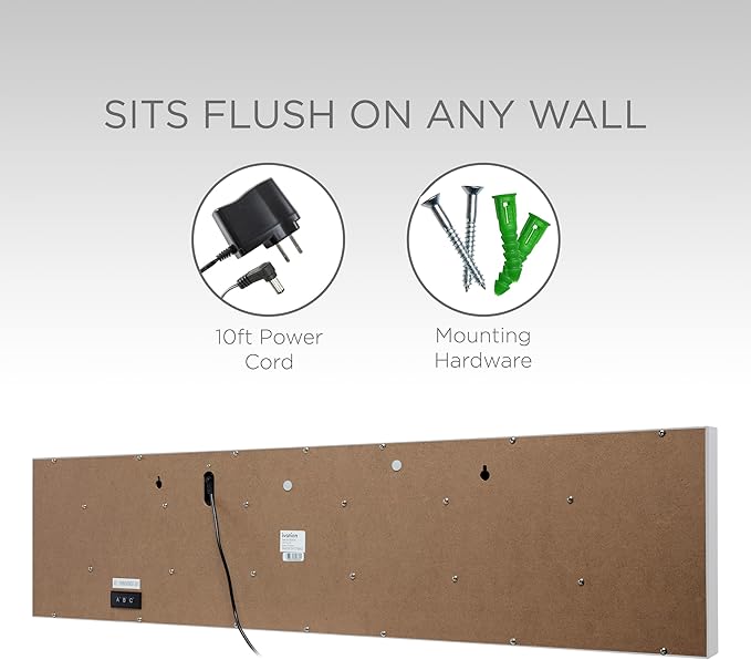 Ivation Huge Oversized 60" Large Digital LED Clock | Big Digital Clock w/Multi-Function Display – Stopwatch, Timer, Alarms, Temp & Date | 6 Brightness Levels, Time Memory & Remote (White)