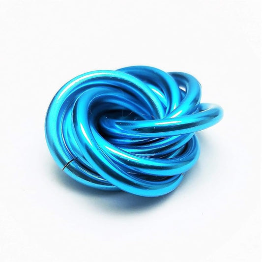 Möbii Fidget Ball (Solid Color): Quiet Mobius ADHD Anxiety Stim Stress Relief Toy Tool for Home Travel Office or Desk (Small, Half, Sapphire)