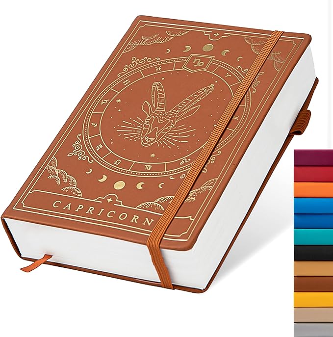 TIEFOSSI Constellations Dotted Journal Notebook-A5 Writing journals with 100gsm 400pages Paper, Hardcover Bullet Organizers Notebook for Women, Men, Teens (Capricorn)