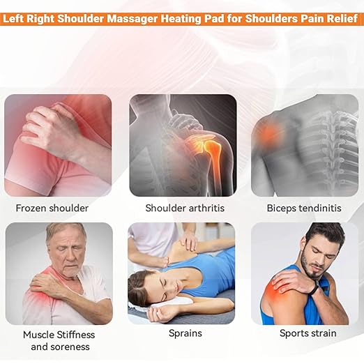 Heated Shoulder Brace for Men Women, USB Rechargeable Shoulder Heating Pads, Shoulder Massager for Pain Relief, Cordless Heated Shoulder Wraps for Left Right Rotator Cuff Support, 5000mAh
