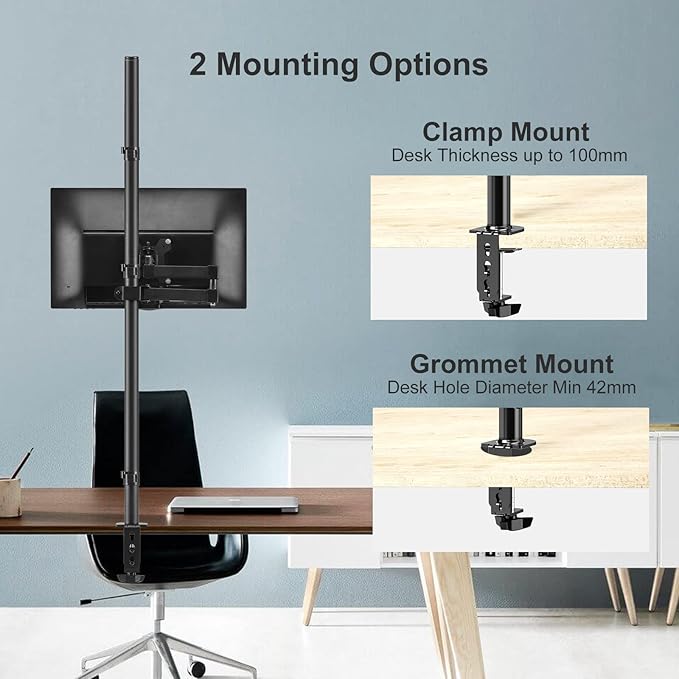 Bracwiser Monitor Mount - Single Fully Adjustable Arm Fits 13-32 inch Screen (MD71221)