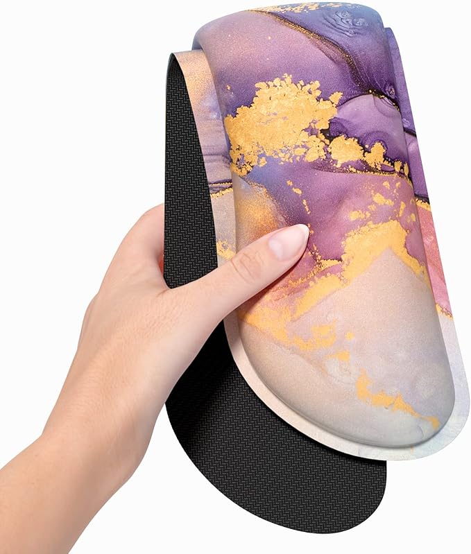 Dapesuom Enlarge Keyboard Wrist Rest, Memory Foam Wrist Cushion for Desk Mats Support, Pain Relief Keyboard Mouse Pad Rests Set with Non-Slip Base for Gaming Laptop Office Computer, Abstract Marble