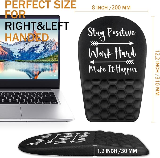Ergonomic Mouse Pad Wrist Support,Upgrade Mousepad with Massage Design,Non-Slip PU Base Desktop Mouse Pads for Pain Relief, Computer, Office & Home,12 x 8 in（F-Inspirational Quote）