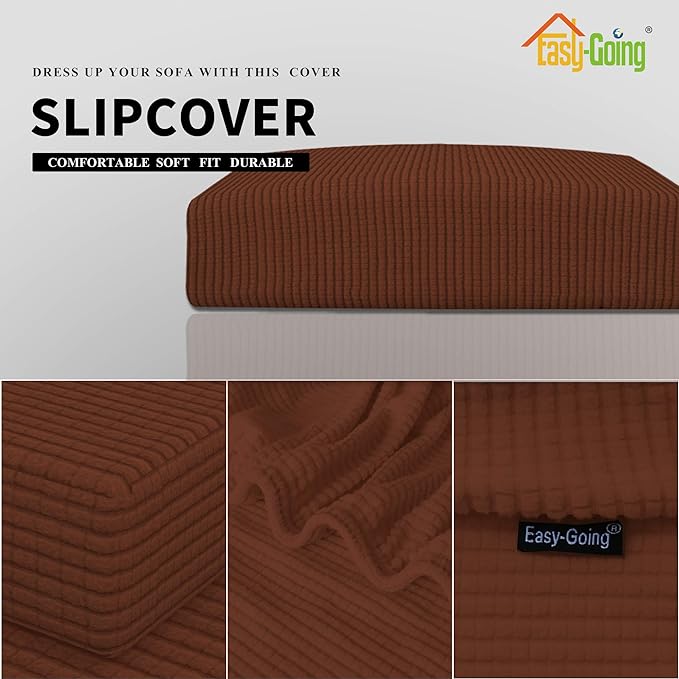 Easy-Going Stretch Cushion Cover Sofa Cushion Furniture Protector Sofa Seat Sofa slipcover Sofa Cover Soft Flexibility with Elastic Bottom(Sofa Cushion, Coffee)
