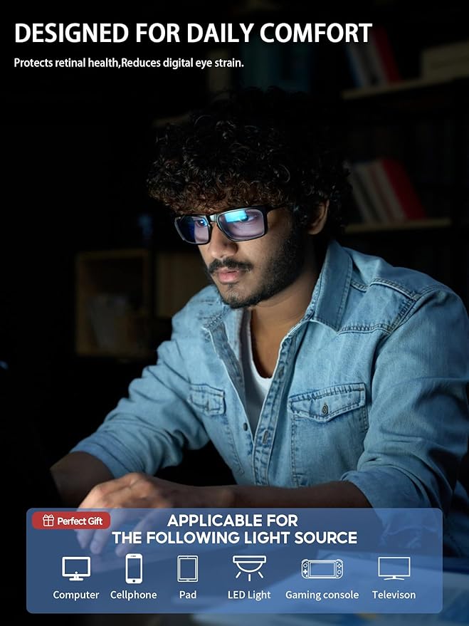 Blue Light Glasses For Women/Men Computer Reading Gaming Glasses Improve Sleep Reduce Eye Strain Gift Package Purple