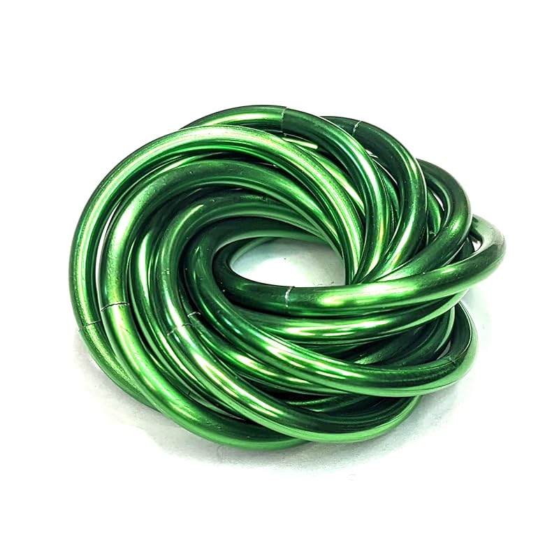 Möbii Fidget Ball (Solid Color): Quiet Mobius ADHD Anxiety Stim Stress Relief Toy Tool for Home Travel Office or Desk (XL(Daydream), Half, Emerald)