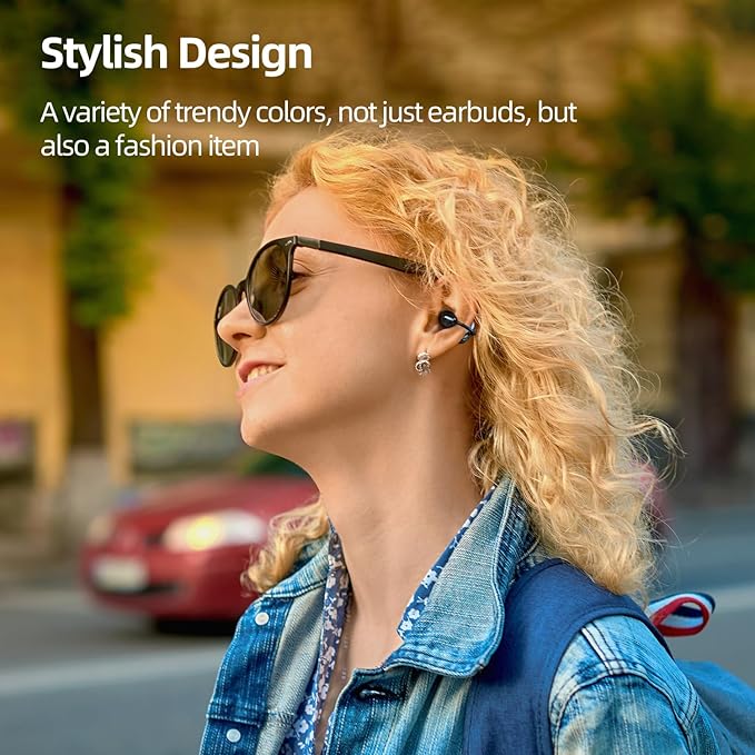 MUZEN Open Ear Headphones, Trickle 4g Lightweight Wireless Bluetooth 5.4 Clip On Earbuds with 38H Playtimes, Fit Comfort Sport Ear Clip Earbuds, Hi-Fi Earphones for Fintness Running Workout