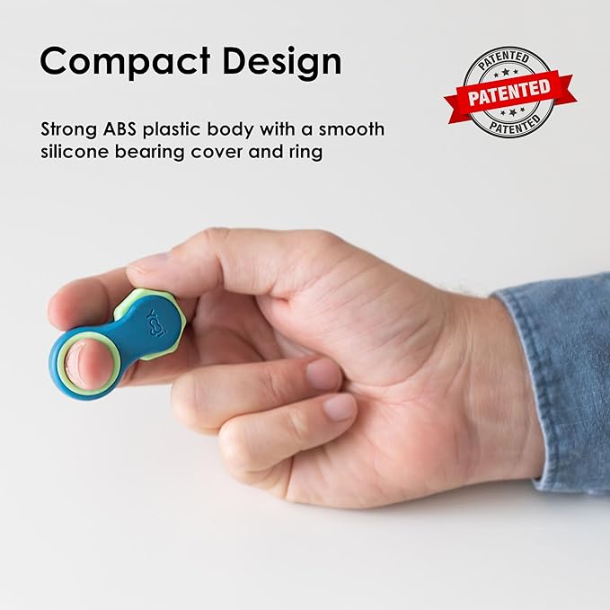 Yogi Fidget Toy – Silent Sensory Spinner for Adults & Kids – Stress Relief Fidgets for ADHD, Anxiety – Fidget Toys for Adults – Includes 5 Finger-Fit Rings – Work, School & Travel – 2-Pack