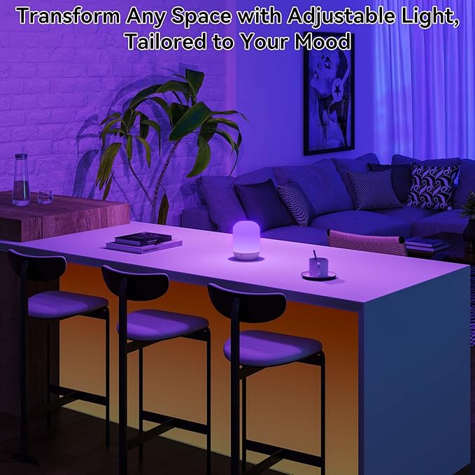 SUNMORY Rechargeable Night Light, Small Table Lamp for Bedroom, Dimmable Bedside Lamp with Magnetic Charging Station, Cordless Nightstand Lamp, LED Lights with 12 RGB Colors, Timer & Remote Control