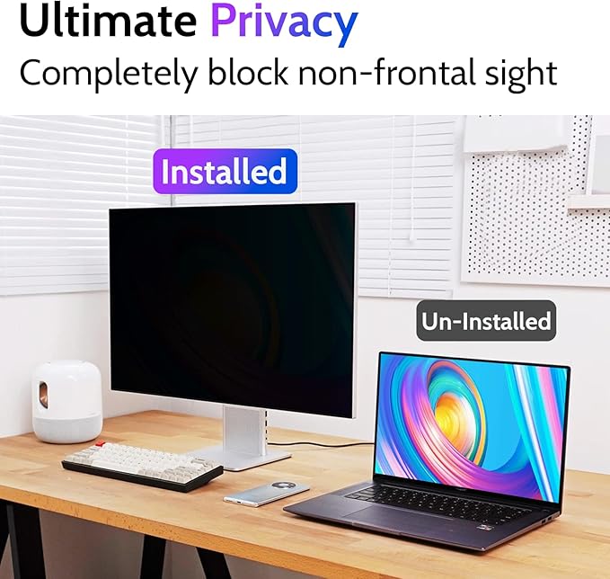 Privacy Screen for Computer Monitor 23.6 Inch 16:9 Aspect Ratio, Anti Blue Light Glare Removable 23.6 in Privacy Screen Filter Protective Film, HD 23.6 Inch Privacy Screen Protector for Monitor