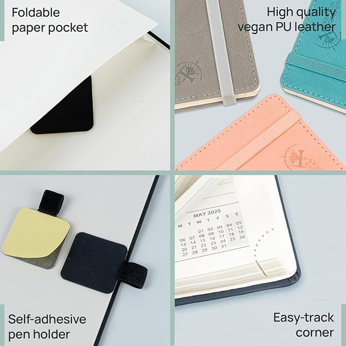 POPRUN Monthly Planner 2025-2026 (Large- 8.5" x 10.5" Soft Cover), 18-Month Calendar Book (Jul.2025-Dec.2026), Calendar Planner with Monthly Tabs & Pocket, 100 GSM Paper - Black