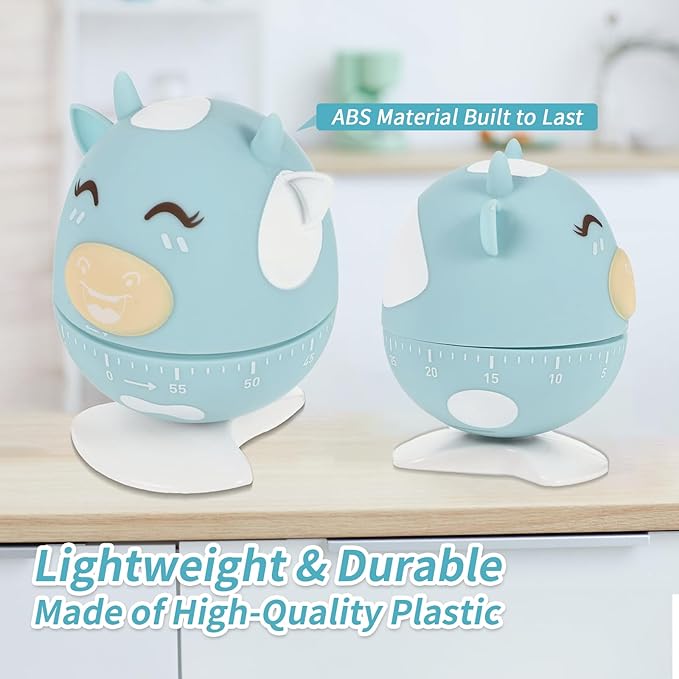 Mechanical Kitchen Timer, Cute Wind Up 60-Minute Manual Countdown for Kids, Classroom, Home, Study and Cooking