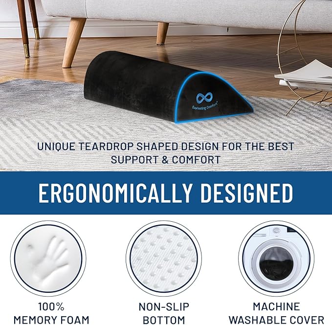 Foot Rest for Under Desk at Work - Memory Foam Office Foot Stool & Under Desk Footrest Leg Elevation Pillow for Gaming & Home Office, Supports Posture