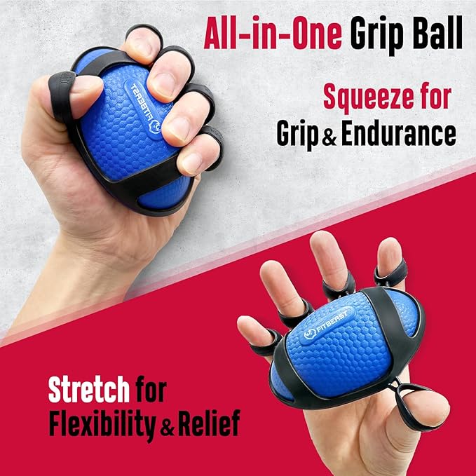 FitBeast Grip Strength Trainer, Hand Gripper Strengthener Kit - 6 Pack with Adjustable Resistance Forearm Strengthener, Forearm Exerciser and Massage Balls for Hand Therapy, Grip Training