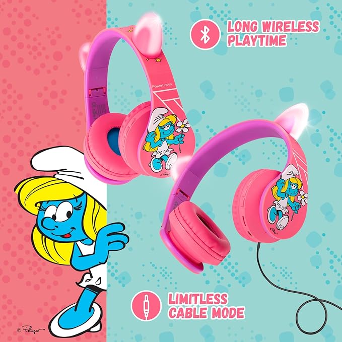 PowerLocus Bluetooth Headphones for Kids, Wireless Foldable Headphones Over Ear, Headphone with Microphone, 85/94dB Volume Limit, Wireless and Wired Headset with Micro SD, FM for Phones/Tablets/PC/TV