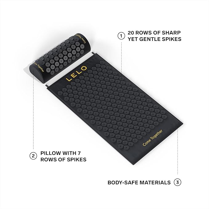 LELO Acupressure Mat – Designed for Relaxation and Stress Relief, Perfect for Back, Neck & Shoulders Muscles, Premium Wellness Acupuncture Massage Mat and Pillow Pillow – Stress & Tension Relief