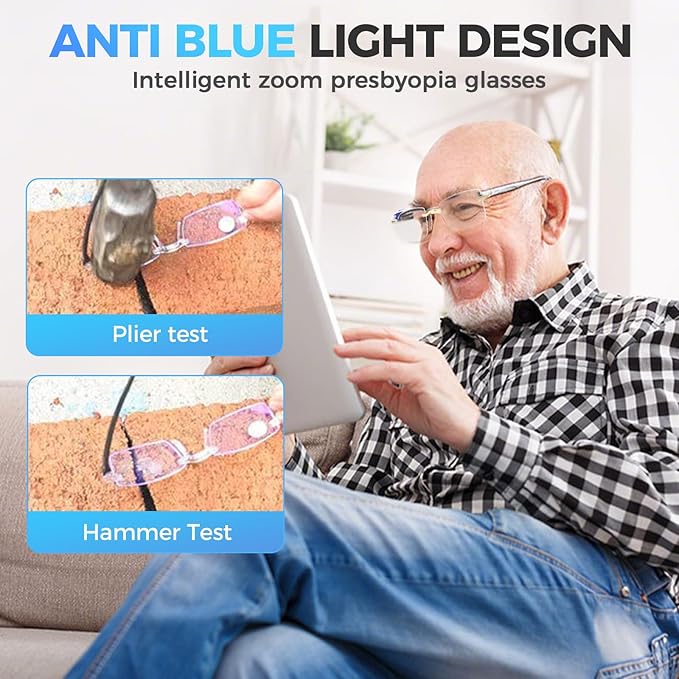 Mag Vision Glasses, Intelligent Anti Blue Light Blocking Computer Glass, Magvision Glasses for Men Women