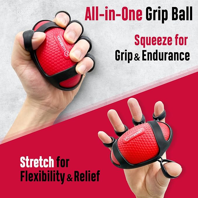 FitBeast Grip Strength Trainer, Hand Gripper Strengthener Kit - 6 Pack with Adjustable Resistance Forearm Strengthener, Forearm Exerciser and Massage Balls for Hand Therapy, Grip Training