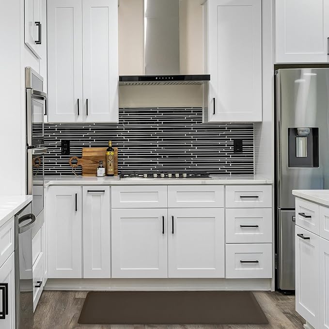 Anti Fatigue Kitchen Rugs Kitchen Mats for Floor,Cushioned Non-Slip Waterproof Ergonomic Comfort Rug Standing Mat for Kitchen,Doing Dishes,Floor,Home,Office,Sink,Laundry,Brown,17.3"x47.2"