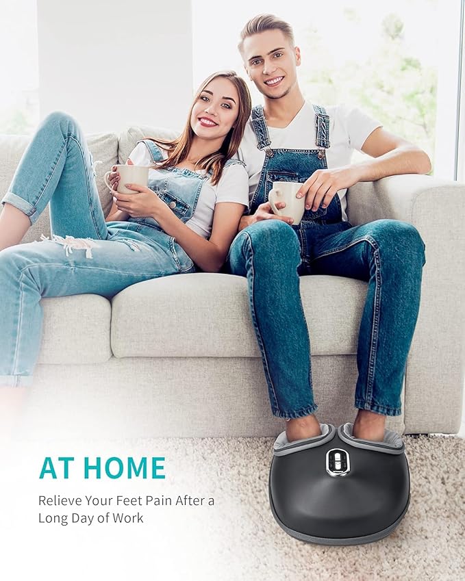 Nekteck Shiatsu Foot Massager Machine and Heat, Air Compression with Deep Kneading Therapy, Relax for Home or Office (Large Size)