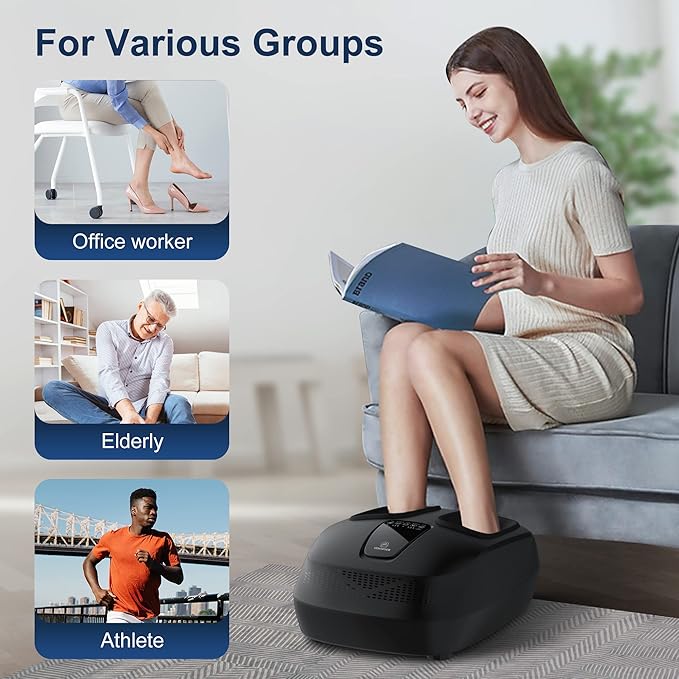 COMFIER Foot Massager with Heat,Rolling Compression Shiatu Feet Massage,Gifts for Men,Wen, Machine for Circulation,Neuropathy Pain,Plantar Fasciitis,Fits Foot Size up to 13”