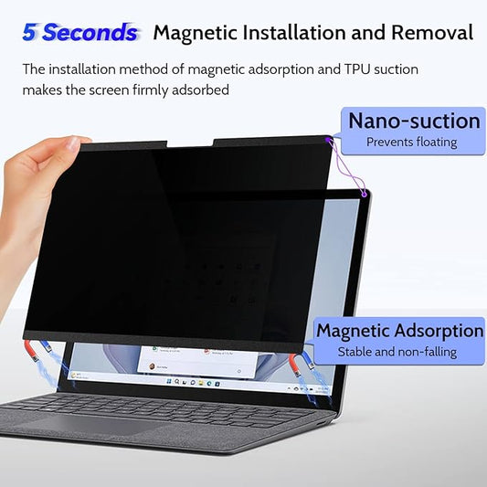 IPROKKO Surface Laptop Privacy Screen 6/5/4/3/2/1-15 inch, Magnetic Removable Privacy Screen Filter for Microsoft Surface Laptop, Anti-Glare Blue Light Screen Protector
